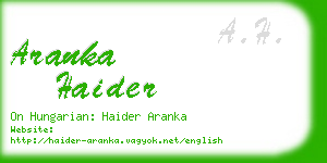 aranka haider business card